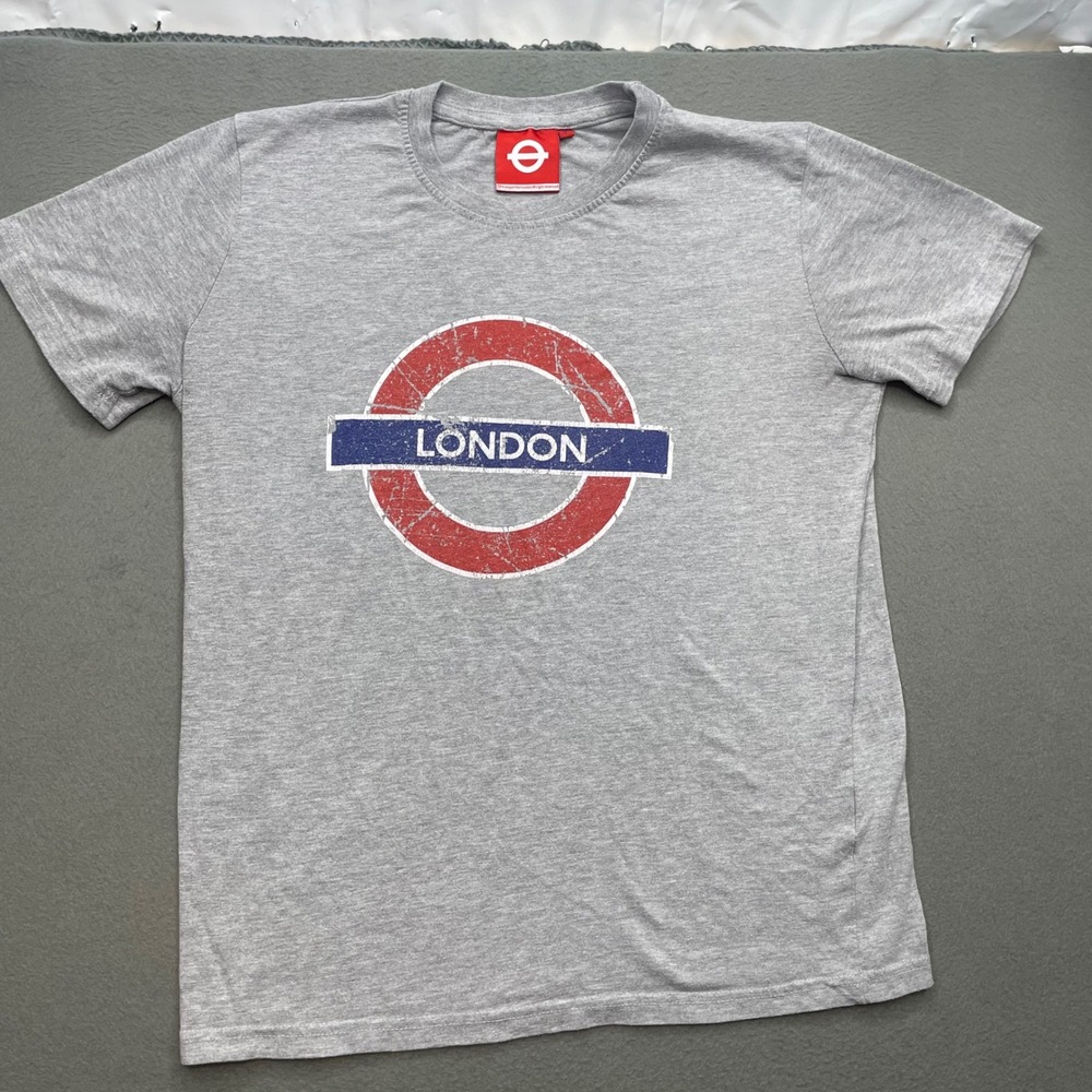 Transport for London Men T-Shirt Cotton Blend Medium Grey Underground Graphic